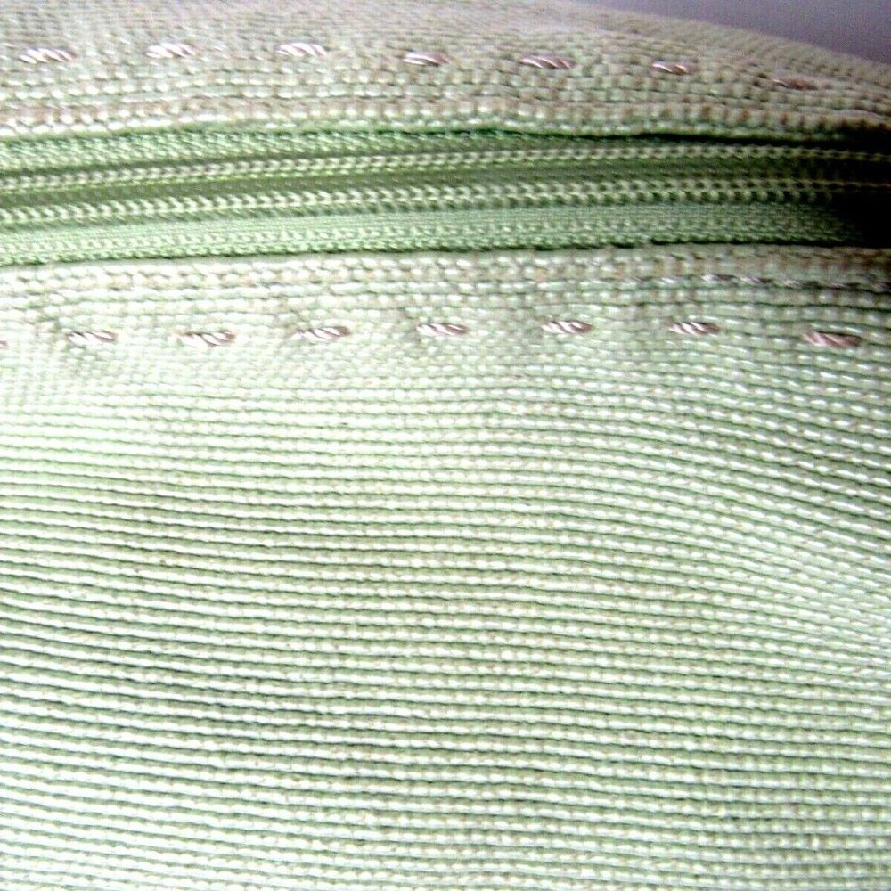 Fossil Purse Sea Grass Green Weaved Shoulder Bag Leather Strap Floral Li… - Picture 4 of 9